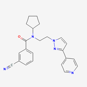 3-cyano-N-cyclopentyl-N-(2-(3-(pyridin-4-yl)-1H-pyrazol-1-yl)ethyl)benzamide