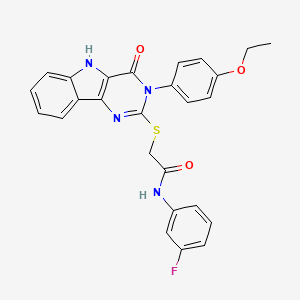 2-((3-(4-ethoxyphenyl)-4-oxo-4,5-dihydro-3H-pyrimido[5,4-b]indol-2-yl)thio)-N-(3-fluorophenyl)acetamide