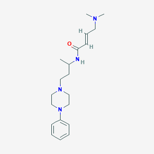 molecular formula C20H32N4O B2463945 (E)-4-(Dimethylamino)-N-[4-(4-phenylpiperazin-1-yl)butan-2-yl]but-2-enamide CAS No. 2411324-36-0
