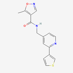 molecular formula C15H13N3O2S B2463964 5-methyl-N-((2-(thiophen-3-yl)pyridin-4-yl)methyl)isoxazole-4-carboxamide CAS No. 2034396-96-6