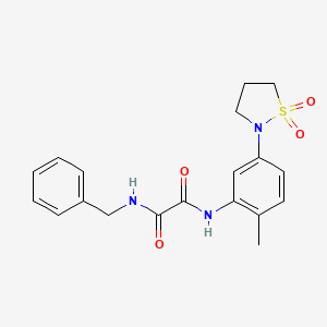 molecular formula C19H21N3O4S B2463976 N1-benzyl-N2-(5-(1,1-dioxidoisothiazolidin-2-yl)-2-methylphenyl)oxalamide CAS No. 1105215-00-6