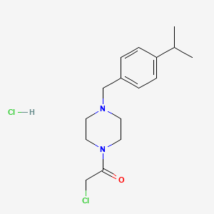 2-Chloro-1-(4-{[4-(propan-2-yl)phenyl]methyl}piperazin-1-yl)ethan-1-one hydrochloride