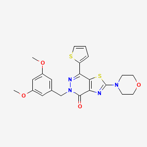 molecular formula C22H22N4O4S2 B2463992 5-(3,5-dimethoxybenzyl)-2-morpholino-7-(thiophen-2-yl)thiazolo[4,5-d]pyridazin-4(5H)-one CAS No. 1021045-30-6