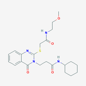 N-cyclohexyl-3-[2-[2-(2-methoxyethylamino)-2-oxoethyl]sulfanyl-4-oxoquinazolin-3-yl]propanamide