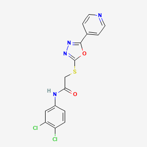 molecular formula C15H10Cl2N4O2S B2464004 N-(3,4-dichlorophenyl)-2-{[5-(pyridin-4-yl)-1,3,4-oxadiazol-2-yl]sulfanyl}acetamide CAS No. 539808-14-5