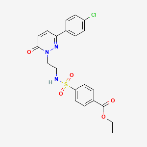 molecular formula C21H20ClN3O5S B2464011 Ethyl 4-({2-[3-(4-chlorophenyl)-6-oxo-1,6-dihydropyridazin-1-yl]ethyl}sulfamoyl)benzoate CAS No. 921513-72-6