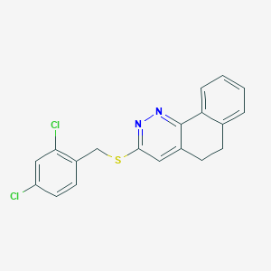 molecular formula C19H14Cl2N2S B2464012 3-[(2,4-Dichlorobenzyl)sulfanyl]-5,6-dihydrobenzo[h]cinnoline CAS No. 478047-86-8