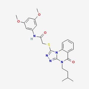 N-(3,5-dimethoxyphenyl)-2-((4-isopentyl-5-oxo-4,5-dihydro-[1,2,4]triazolo[4,3-a]quinazolin-1-yl)thio)acetamide