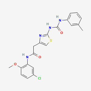 molecular formula C20H19ClN4O3S B2464030 N-(5-chloro-2-methoxyphenyl)-2-(2-(3-(m-tolyl)ureido)thiazol-4-yl)acetamide CAS No. 921473-61-2