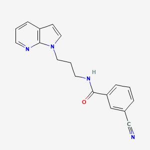 molecular formula C18H16N4O B2464050 N-(3-(1H-pyrrolo[2,3-b]pyridin-1-yl)propyl)-3-cyanobenzamide CAS No. 1798511-69-9