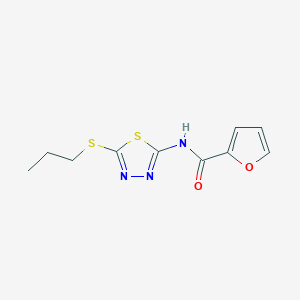 molecular formula C10H11N3O2S2 B2464072 N-(5-propylsulfanyl-1,3,4-thiadiazol-2-yl)furan-2-carboxamide CAS No. 393572-02-6