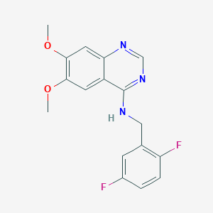 molecular formula C17H15F2N3O2 B2464086 N-[(2,5-difluorophenyl)methyl]-6,7-dimethoxyquinazolin-4-amine CAS No. 477868-59-0