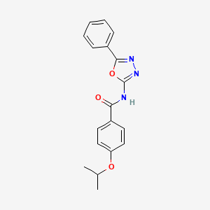 molecular formula C18H17N3O3 B2464142 N-(5-phenyl-1,3,4-oxadiazol-2-yl)-4-(propan-2-yloxy)benzamide CAS No. 897615-72-4