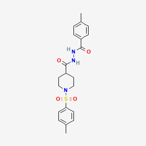 molecular formula C21H25N3O4S B2464163 N'-(4-methylbenzoyl)-1-(4-methylphenyl)sulfonylpiperidine-4-carbohydrazide CAS No. 478030-15-8