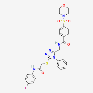 molecular formula C28H27FN6O5S2 B2464184 N-((5-((2-((4-fluorophenyl)amino)-2-oxoethyl)thio)-4-phenyl-4H-1,2,4-triazol-3-yl)methyl)-4-(morpholinosulfonyl)benzamide CAS No. 394214-09-6