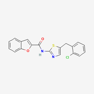 molecular formula C19H13ClN2O2S B2464193 N-[5-(2-chlorobenzyl)-1,3-thiazol-2-yl]-1-benzofuran-2-carboxamide CAS No. 862264-78-6