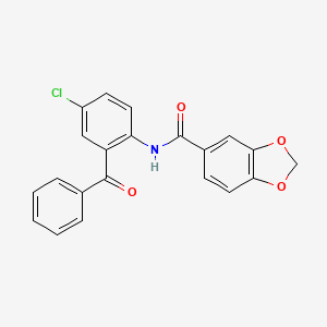 molecular formula C21H14ClNO4 B2464213 N-(2-BENZOYL-4-CHLOROPHENYL)-2H-1,3-BENZODIOXOLE-5-CARBOXAMIDE CAS No. 349415-54-9