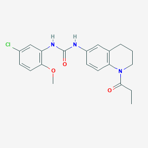 molecular formula C20H22ClN3O3 B2464224 1-(5-chloro-2-methoxyphenyl)-3-(1-propanoyl-1,2,3,4-tetrahydroquinolin-6-yl)urea CAS No. 1203032-80-7
