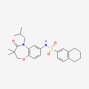 N-(5-isobutyl-3,3-dimethyl-4-oxo-2,3,4,5-tetrahydrobenzo[b][1,4]oxazepin-7-yl)-5,6,7,8-tetrahydronaphthalene-2-sulfonamide
