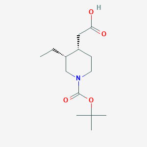 2-[(3R,4S)-3-ethyl-1-[(2-methylpropan-2-yl)oxycarbonyl]piperidin-4-yl]acetic acid