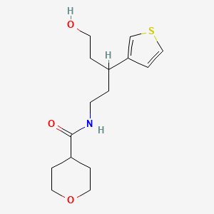 molecular formula C15H23NO3S B2464262 N-(5-hydroxy-3-(thiophen-3-yl)pentyl)tetrahydro-2H-pyran-4-carboxamide CAS No. 2176152-47-7