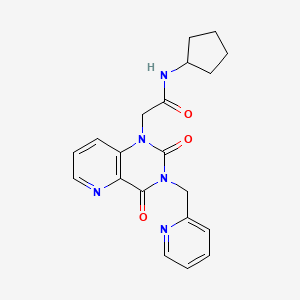 molecular formula C20H21N5O3 B2464267 N-cyclopentyl-2-(2,4-dioxo-3-(pyridin-2-ylmethyl)-3,4-dihydropyrido[3,2-d]pyrimidin-1(2H)-yl)acetamide CAS No. 946247-75-2