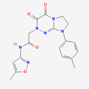 molecular formula C18H18N6O4 B2464270 N-(5-methyl-1,2-oxazol-3-yl)-2-[8-(4-methylphenyl)-3,4-dioxo-2H,3H,4H,6H,7H,8H-imidazo[2,1-c][1,2,4]triazin-2-yl]acetamide CAS No. 941936-92-1