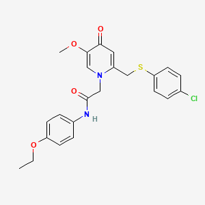 2-(2-(((4-chlorophenyl)thio)methyl)-5-methoxy-4-oxopyridin-1(4H)-yl)-N-(4-ethoxyphenyl)acetamide