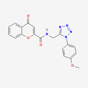 molecular formula C19H15N5O4 B2464309 N-((1-(4-methoxyphenyl)-1H-tetrazol-5-yl)methyl)-4-oxo-4H-chromene-2-carboxamide CAS No. 897615-02-0