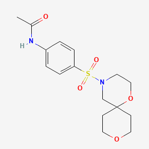 molecular formula C16H22N2O5S B2464334 N-(4-(1,9-dioxa-4-azaspiro[5.5]undecan-4-ylsulfonyl)phenyl)acetamide CAS No. 1421478-45-6