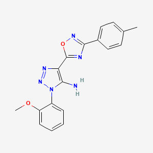 molecular formula C18H16N6O2 B2464338 1-(2-methoxyphenyl)-4-[3-(4-methylphenyl)-1,2,4-oxadiazol-5-yl]-1H-1,2,3-triazol-5-amine CAS No. 892774-60-6