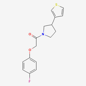molecular formula C16H16FNO2S B2464341 2-(4-Fluorophenoxy)-1-(3-(thiophen-3-yl)pyrrolidin-1-yl)ethan-1-one CAS No. 2185590-93-4