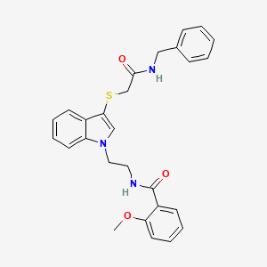 molecular formula C27H27N3O3S B2464345 N-[2-[3-[2-(benzylamino)-2-oxoethyl]sulfanylindol-1-yl]ethyl]-2-methoxybenzamide CAS No. 862826-17-3