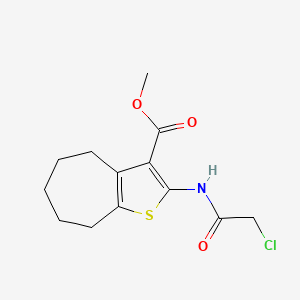 molecular formula C13H16ClNO3S B2464356 methyl 2-[(chloroacetyl)amino]-5,6,7,8-tetrahydro-4H-cyclohepta[b]thiophene-3-carboxylate CAS No. 438029-03-9