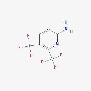molecular formula C7H4F6N2 B2464375 5,6-Bis(trifluoromethyl)pyridin-2-amine CAS No. 1246466-56-7
