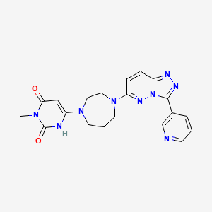 molecular formula C20H21N9O2 B2464379 3-Methyl-6-[4-(3-pyridin-3-yl-[1,2,4]triazolo[4,3-b]pyridazin-6-yl)-1,4-diazepan-1-yl]-1H-pyrimidine-2,4-dione CAS No. 2380194-48-7