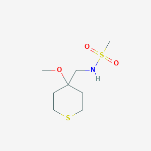 molecular formula C8H17NO3S2 B2464385 N-[(4-methoxythian-4-yl)methyl]methanesulfonamide CAS No. 2034588-20-8