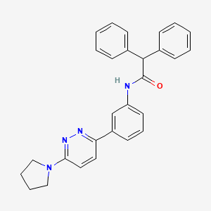2,2-diphenyl-N-(3-(6-(pyrrolidin-1-yl)pyridazin-3-yl)phenyl)acetamide