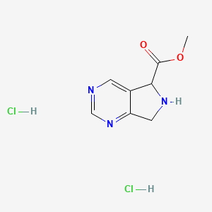 molecular formula C8H11Cl2N3O2 B2464398 methyl 5H,6H,7H-pyrrolo[3,4-d]pyrimidine-5-carboxylate dihydrochloride CAS No. 2171642-94-5