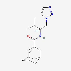 molecular formula C18H28N4O B2464444 N-[3-methyl-1-(1H-1,2,3-triazol-1-yl)butan-2-yl]adamantane-1-carboxamide CAS No. 2034306-67-5