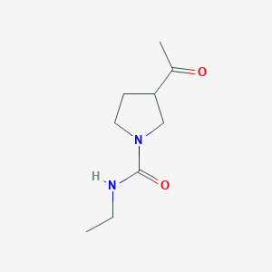 molecular formula C9H16N2O2 B2464446 3-acetyl-N-ethylpyrrolidine-1-carboxamide CAS No. 2097896-10-9