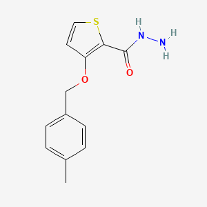 molecular formula C13H14N2O2S B2464467 3-((4-Methylbenzyl)oxy)thiophene-2-carbohydrazide CAS No. 343375-82-6