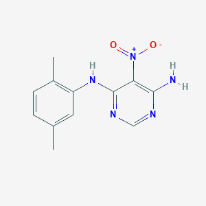 molecular formula C12H13N5O2 B2464491 N4-(2,5-dimethylphenyl)-5-nitropyrimidine-4,6-diamine CAS No. 450345-27-4