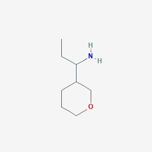 molecular formula C8H17NO B2464493 1-(Oxan-3-yl)propan-1-amine CAS No. 1491556-16-1