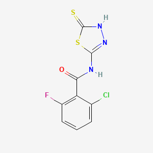 molecular formula C9H5ClFN3OS2 B2464544 2-chloro-6-fluoro-N-(5-sulfanyl-1,3,4-thiadiazol-2-yl)benzamide CAS No. 391864-09-8