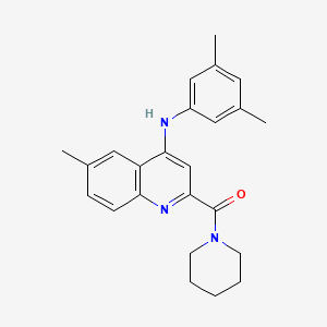 molecular formula C24H27N3O B2464568 N-(3,5-dimethylphenyl)-6-methyl-2-(piperidine-1-carbonyl)quinolin-4-amine CAS No. 1226450-92-5