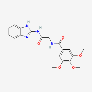molecular formula C19H20N4O5 B2464573 N-(1H-1,3-benzodiazol-2-yl)-2-[(3,4,5-trimethoxyphenyl)formamido]acetamide CAS No. 868232-97-7