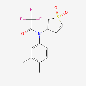 molecular formula C14H14F3NO3S B2464587 N-(3,4-dimethylphenyl)-N-(1,1-dioxo-2,3-dihydro-1lambda6-thiophen-3-yl)-2,2,2-trifluoroacetamide CAS No. 325984-99-4