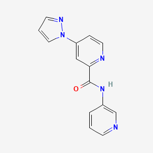 molecular formula C14H11N5O B2464589 4-(1H-pyrazol-1-yl)-N-(pyridin-3-yl)picolinamide CAS No. 1421449-18-4