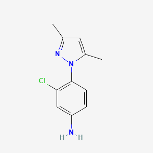 B2464619 3-chloro-4-(3,5-dimethyl-1H-pyrazol-1-yl)aniline CAS No. 50964-19-7